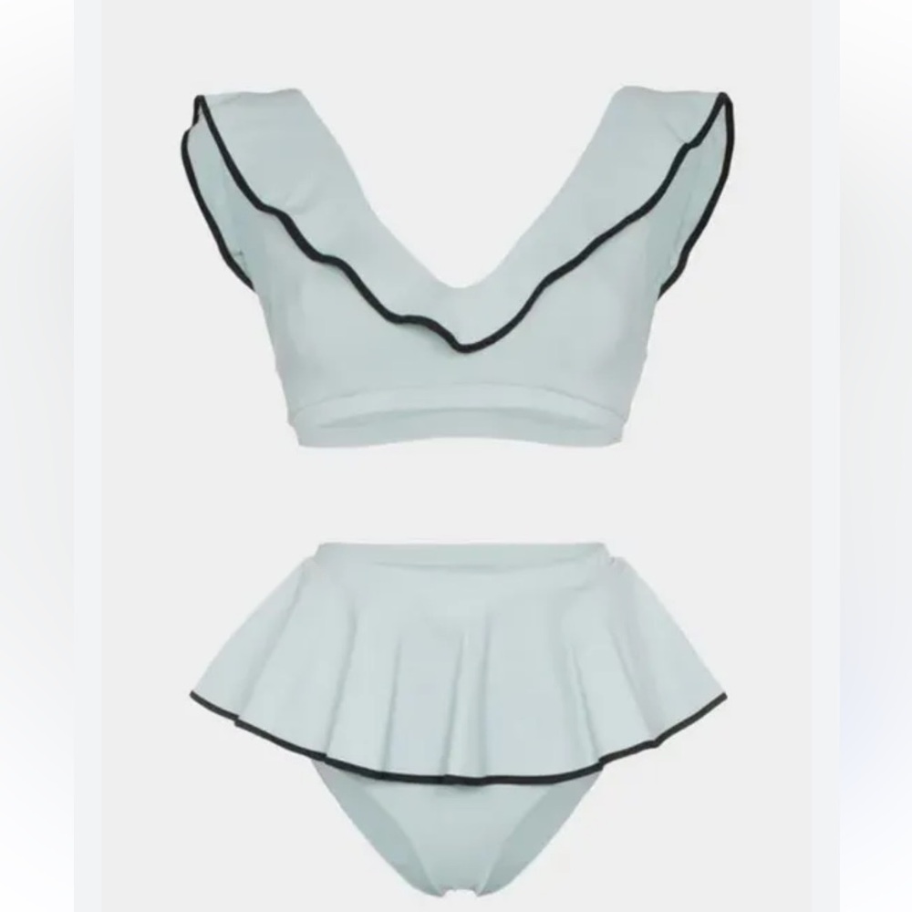 Marysia Bumby Girl Blue Ruffled Bikini Set in size 4